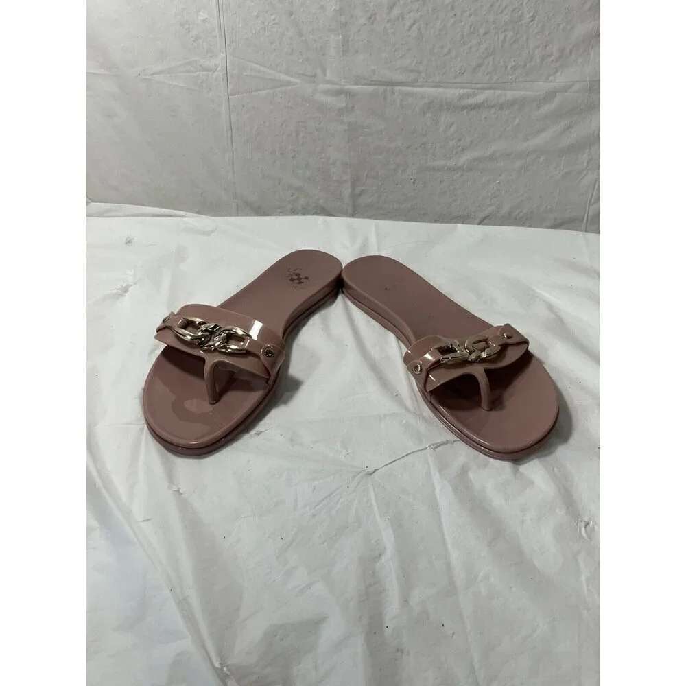 Vince Camuto Women's Size 7 Evolet Light Pink Open Toe Jellies Flip Flops Flats
